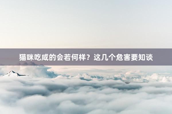 猫咪吃咸的会若何样？这几个危害要知谈